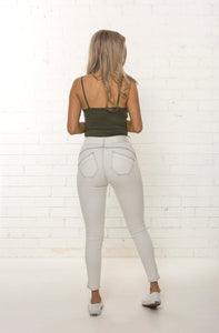 Back view of curved yoke and high waisted jean by TRi COLOUR FEDERATiON