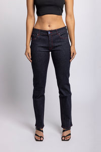 Tioke Low Rise Organic Red Stitch Jean