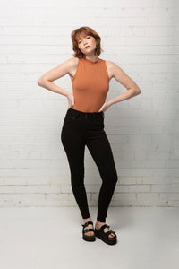 Jet Black High Waisted Jean