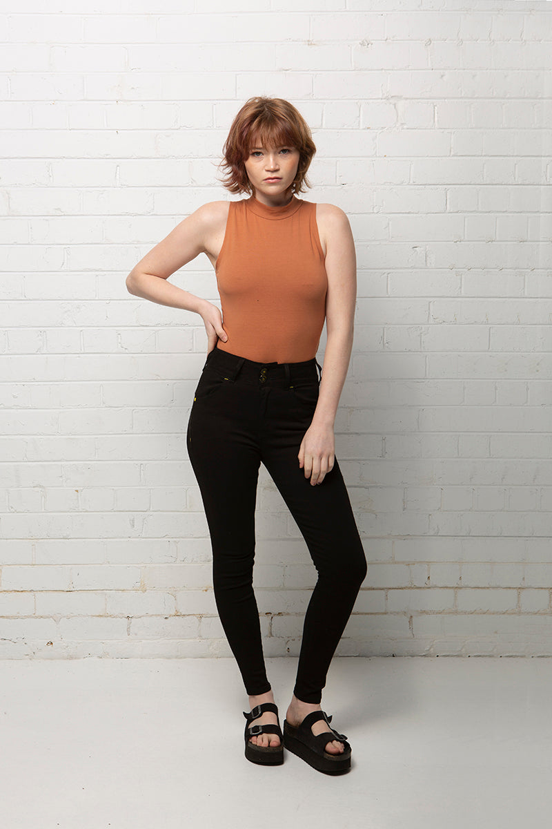 Jet Black High Waisted Jean