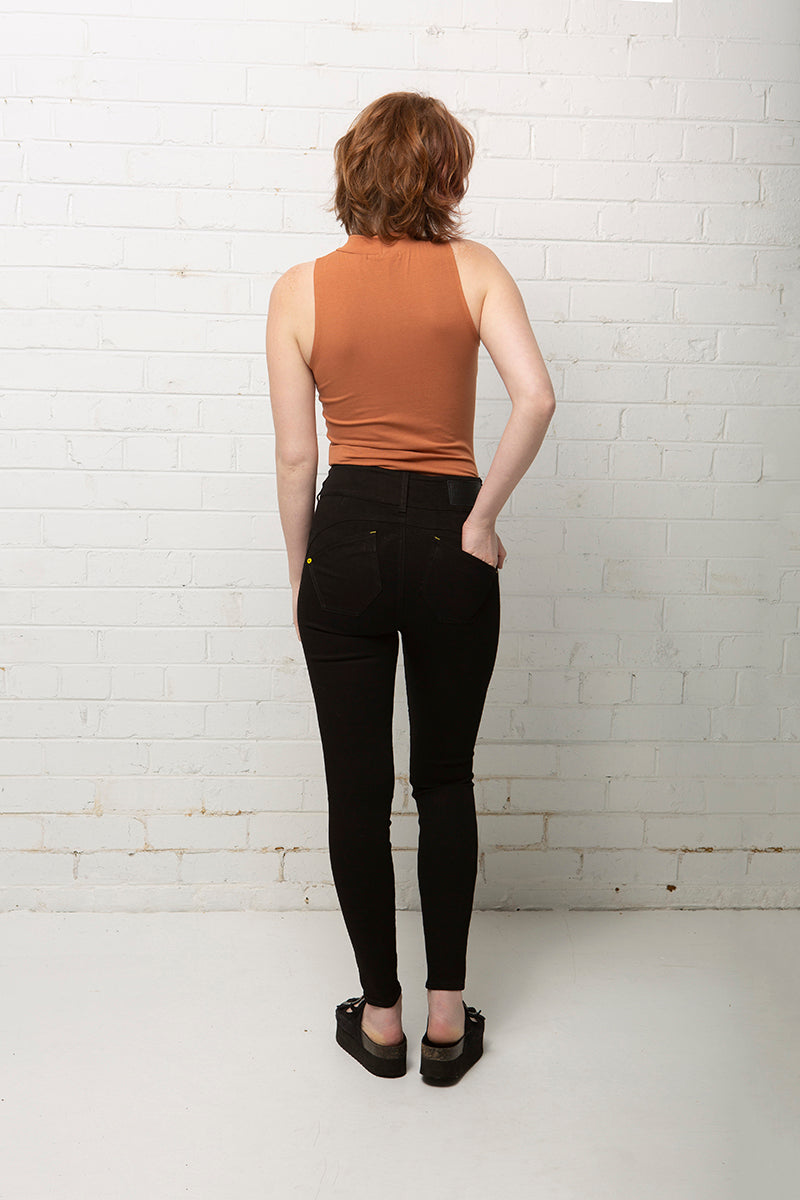 Jet Black High Waisted Jean