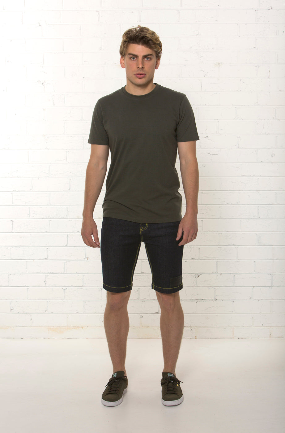 Men's mid rise organic dark blue denim short by TRi COLOUR FEDERATiON