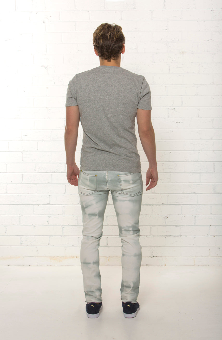 Back view of bespoke men's mid rise organic jean limited edition by TRi COLOUR FEDERATiON